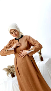 Gamis Polos Dress Basic Katun Madina Fudo Dress Syari