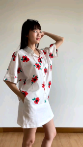 PLOWBRANDS - ATHENA shirt เชิ้ตแขนค้างคาว ผ้า Cotton พิมพ์ลายกราฟิก