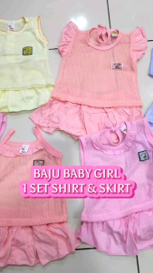 1Set 2Pasang Baby Girl 3-12bulan Eyelet Baby Baju Lubang