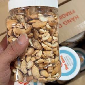 Hạt điều vỡ rang muối sạch vỏ hũ 500gr