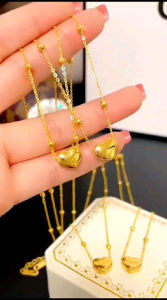 KALUNG WANITA LIONTIN LOVE EMAS TITANIUM ANTI KARAT ANTI LUNTUR SUPER NYAMAN DI PAKAI