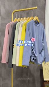 Knit Top/Blouse knit serut/blouse knit/atasan wanita