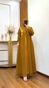 damla id gamis semi mewah kekinian edisi lamyra dress produk lk collection