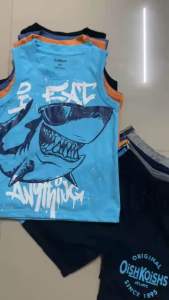 (12-42kg) Bộ SÁT NÁCH quần đùi bé trai VNXK thun cotton size nhí đại In hình Siêu nhân khủng long 150