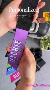 Personalized Luggage Tag with adjuster - size 8 x 2 inches