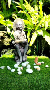 ตาแป๊ะนั่งตกปลา สำหรับบ่อปลา เสริมฮวงจุ้ย - ตาแป๊ะตกปลาสำหรับตกแต่งสวน