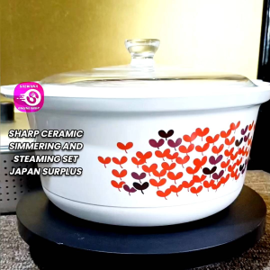 SHARP RK-500NS HEARTS DESIGN CERAMIC SIMMERING AND STEAMING SET • JAPAN SURPLUS