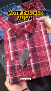 Kemeja ALISAN Motif Lengan Panjang Terbaru Slimfit & Regular Size 14½(S) - 16(XL) Panjang Pria Dewasa