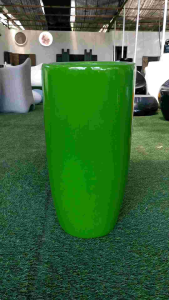 REX FP43 Gloss Green Fiberglass Tall Flower Pot Pasu Bunga Garden Taman Plant Pokok Indoor Outdoor Modern Landscape Home
