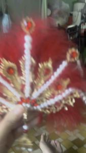 Kim quan cài tóc phượng hoàng lông vũ trắng cổ trang hoá trang Nữ Vương “Nữ Nhi Quốc” Tây Du Ký