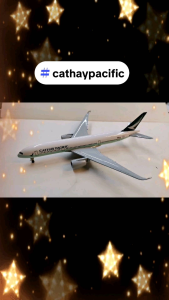 8 inches Cathay Pacific A350 Diecast Airplane with Landing Gears and Stand for Dispaly Aircraft Collectibles