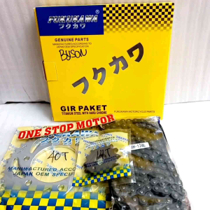 GEAR SET GIR SET Gear PAKET Yamaha BYSON FI 428H-128L-40T-14T ORIGINAL ORI ASLI FUKUKAWA