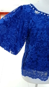 Blouse Brokat Lengan Kipas Kalong Semi Crop Bahan Full Brokat Kilap Tanpa Gliter Leher Bentuk Kotak Warna Hitam Kuning Merah Terakota Pink Baby Blue Size XL XXL 4L LD 100 110 120 Panjang Baju 55 Aslinya Sangat Bagus Model Baru Terlaris Blouse Lengan Kipas