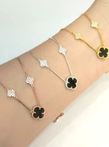 KALUNG VANCLIF DEWASA PERAK 925 ASLI LAPIS MAS