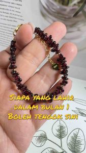 Gelang Tangan Kristal Suasa Emas Natural Crystal Garnet Bracelet Accessories