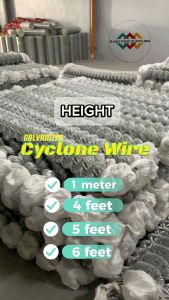 6METERS LENGTH Cyclone Wire Fence Wire Fence for Backyard Cyclone Wire Heavy Duty Fence Wire Commercial Chain Link Mesh Wire for Sport Field Backyards Farm Fence Safety Mesh
