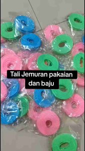 [ Isi Paket 2 PCS ] Tali Jemuran Baju Tali Gantungan Jemuran Portable Kait Warna Warni