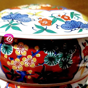 2-TIER JAPANESE IMARI PORCELAIN JUBAKO FOOD STORAGE • JAPAN SURPLUS