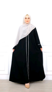 Abaya hitam remaja / abaya nadya / abaya jetblack remaja / abaya lis cantik / abaya jetblack premium