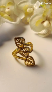 cincin motif lilit daun perhiyasan fashion copper alloy anti karat