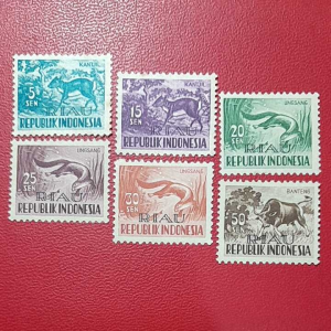 Prangko Indonesia Kuno 6 Pcs CT RIAU Tahun 1958-1964 UN USED