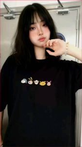 Áo phông nữ form rộng BOXY 5 hình in trước sau đáng yêu áo thun nữ tay lỡ HLFashion