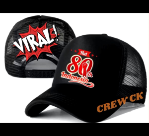 Topi Putih 80 Tahun Kemerdekaan RI | Desain Dirgahayu Republik Indonesia CREW CK Premium