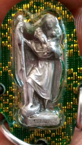 รูปหล่อปั๊มนักบุญคริสโตเฟอร์ เก่าเกิน 50 ปีหายากสุดๆ