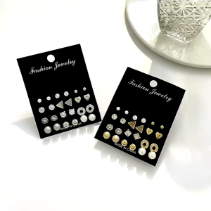 F1098 Set Anting Mutiara 12 Pasang / Aksesoris Fashion Wanita / Earrings Set / Perhiasan Wanita / Anting Cewek