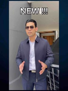 เสื้อแจ็คเก็ตคอปก ไม่ปักลาย