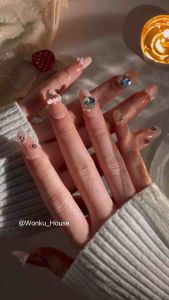 Pakai Kuku Handmade Penuh – Siri Reben 6 - Dilengkapi dengan Kit Alat / 100% Handmade Wearable Nails – Ribbon Pearl Series 6 - Comes with Tool Kit