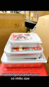 Khay bảo quản thực phẩm inox Tithafac hộp đựng thực phẩm có nắp Tiến thành - gia dụng Nari