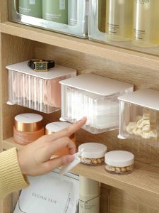 Easy Open Rotating Storage Box Makeup Organizer Wall Mounted Cabinet Make Up Boxes
