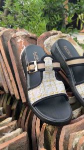 Promo Wedges Sendal Wanita Motif Rajut Korean Style Cream 3cm Terbaru Ringan Antiselip Size 37-40