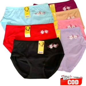6pcs atau 12pcs Celana Dalam Wanita Jumbo Size M L XL XXL XXXL XXXXL Bisa Dipakai Ibu Hamil Lembut