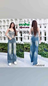Runway Jeans กางเกงยีนส์ทรงขากระบอกใหญ่ เอวสูง ทรง Baggy Jeans รหัส 1308 สียีนส์ฟอก จับมาแมทกับเสื้อได้หลากหลาย แต่งแบบไหนก็คูลสุด ๆ
