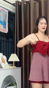 Set เสื้อสายเดี่ยวโบว์(ชิโน)+กางเกงผ้าวูลเวฟ 💖