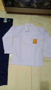 Setelan seragam sekolah SMP anak laki-laki baju panjang celana panjang seragam SMP putra