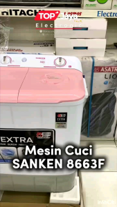 MESIN CUCI SANKEN 8KG TWINS TUB TW-8663F NEW SERIES