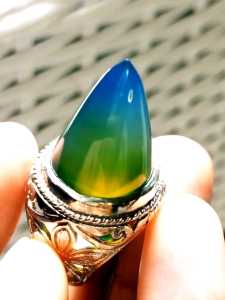 Cincin Batu Akik Anggur Hijau Garadasi (Baturaja)