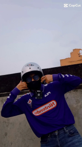 Helm Bogo Retro JPN Ungu Muda Metalik paket kaca datar dan kaca cembung