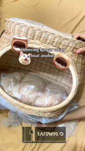RUMAH KUCING ROTAN ASLI FREE BANTAL KANDANG TEMPAT TIDUR KUCING RATTAN ROTAN ASLI HELLO KITTY