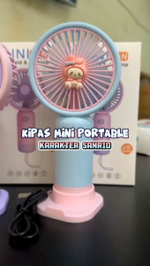 MINI HANDHELD FAN KIPAS GENGGAM PORTABEL USB MOTIF KARAKTER SANRIO