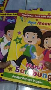 buku paket isi 2 buku ayo menulis huruf sambung jilid 1+2(19×27cm)