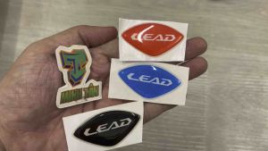Logo lead decal camay tem keo nổi dán mặt nạ xe. Tem đẹp sắc nét