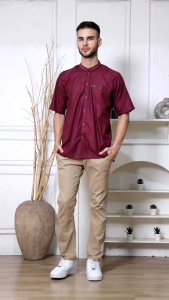 Baju Koko Santri Kemko Lengan Pendek Model 2025
