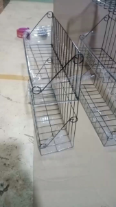 Rak bumbu dapur 2 susun rak tempel dinding serbaguna ukuran 40x35x12cm