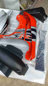 Cover Body Fullset Halus Kasar Suzuki Satria R Lumba 2Tak Warna Merah Silver