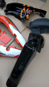 Cover Body Fullset Halus Kasar Suzuki Satria R Lumba 2Tak Warna Orange Hitam