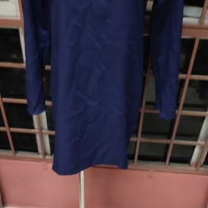 BLUE BAJU KURUNG TOP SIZE S MODEN REENA TANGAN SALOMA